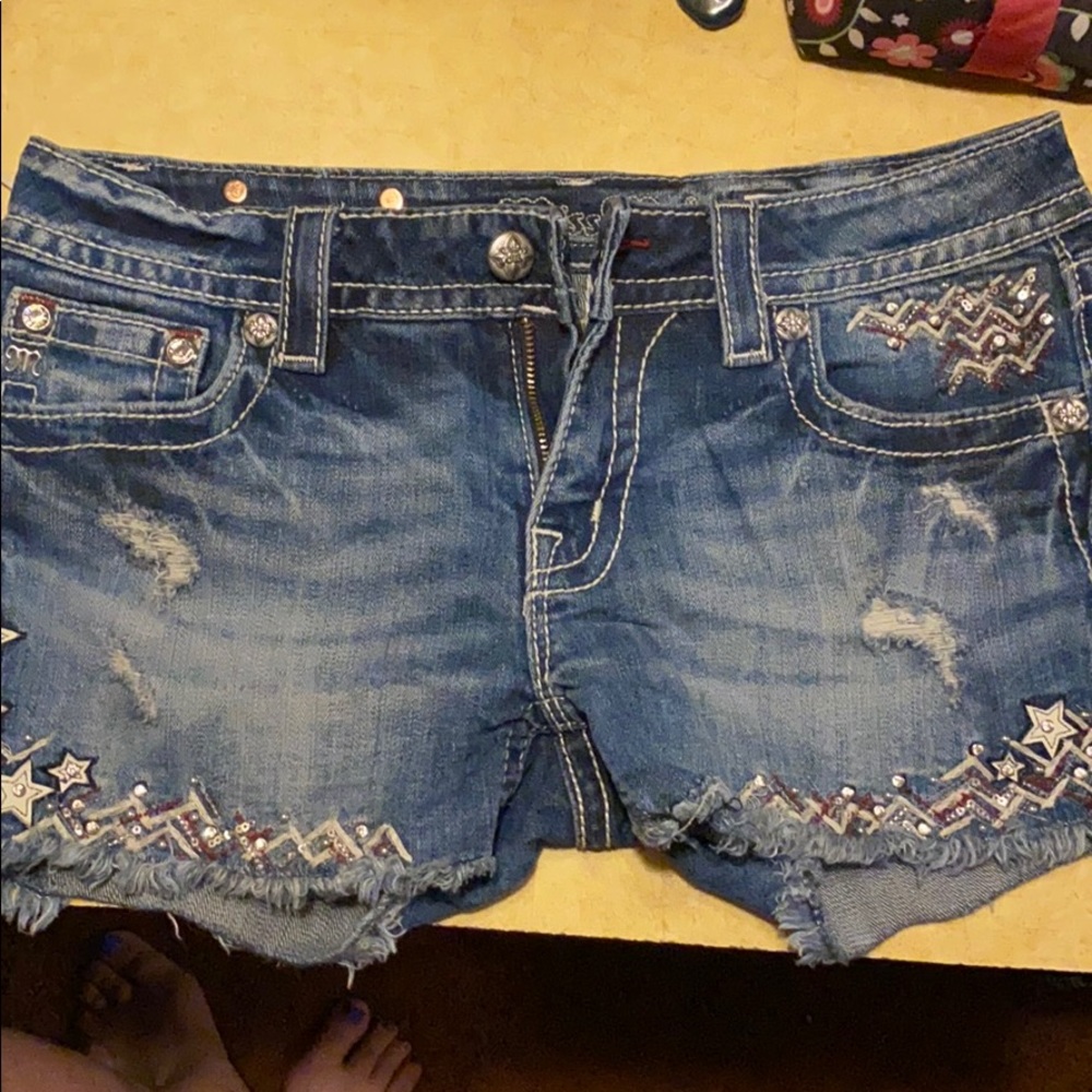 Miss me red white and blue stars shorts